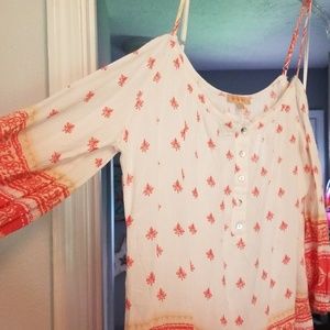 Skies Are Blue M Cold Shoulder Blouse